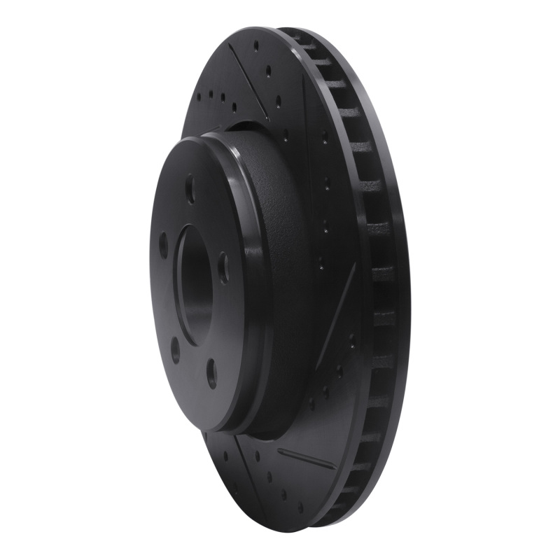 Dodge Nitro Brake Rotor (1) - Front Right - R1 Concepts - Drilled & Slotted - Black - `07-`12